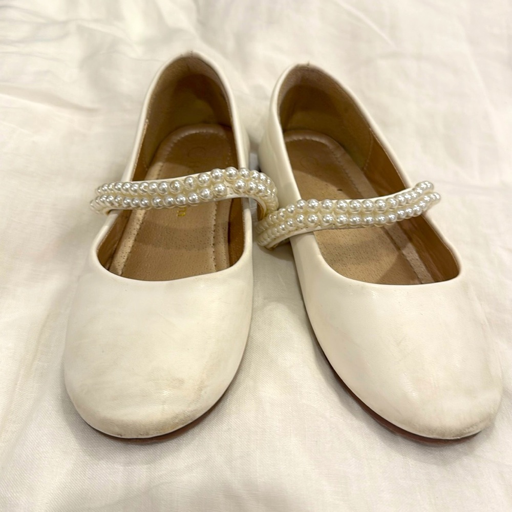 Girls Pearl Mary Jane Flats